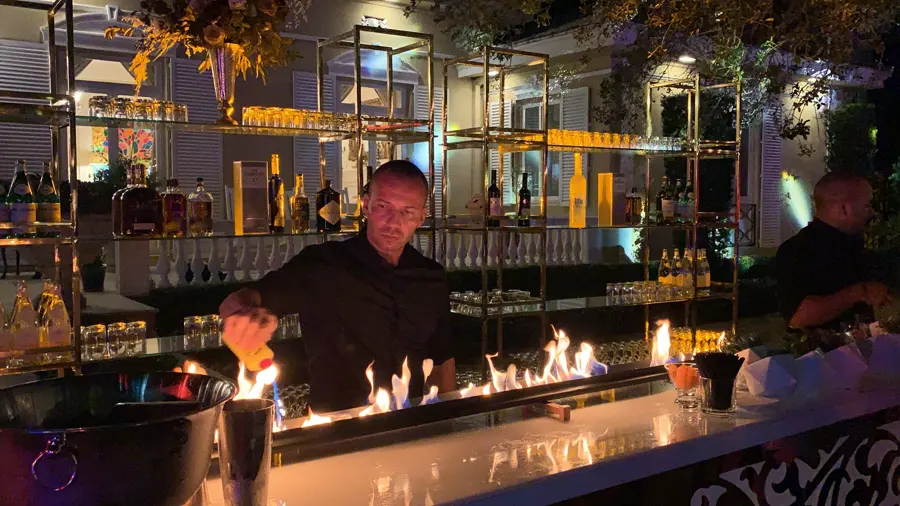 Fire bar and flaming cocktails