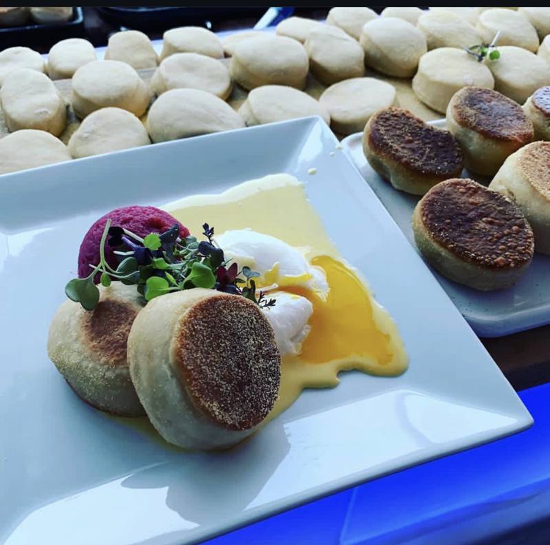 Fresh-Baked English Muffin with Poached Egg & Hollandaise
